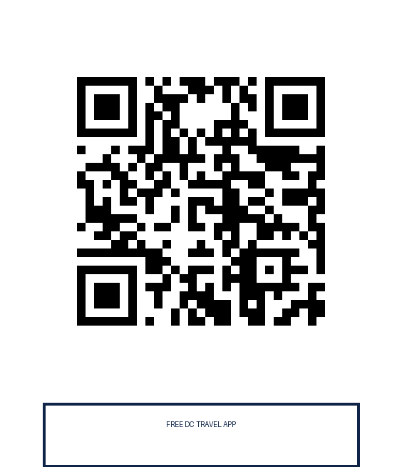 QR code linking to the Visit DC Now app at visitdcnow.com/app/